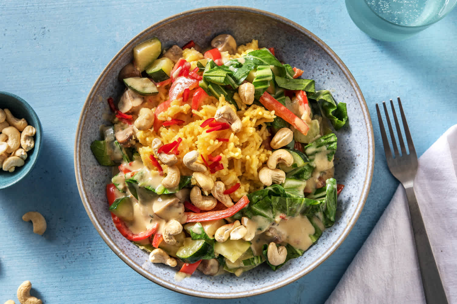 Gemüsepfanne mit Curryreis