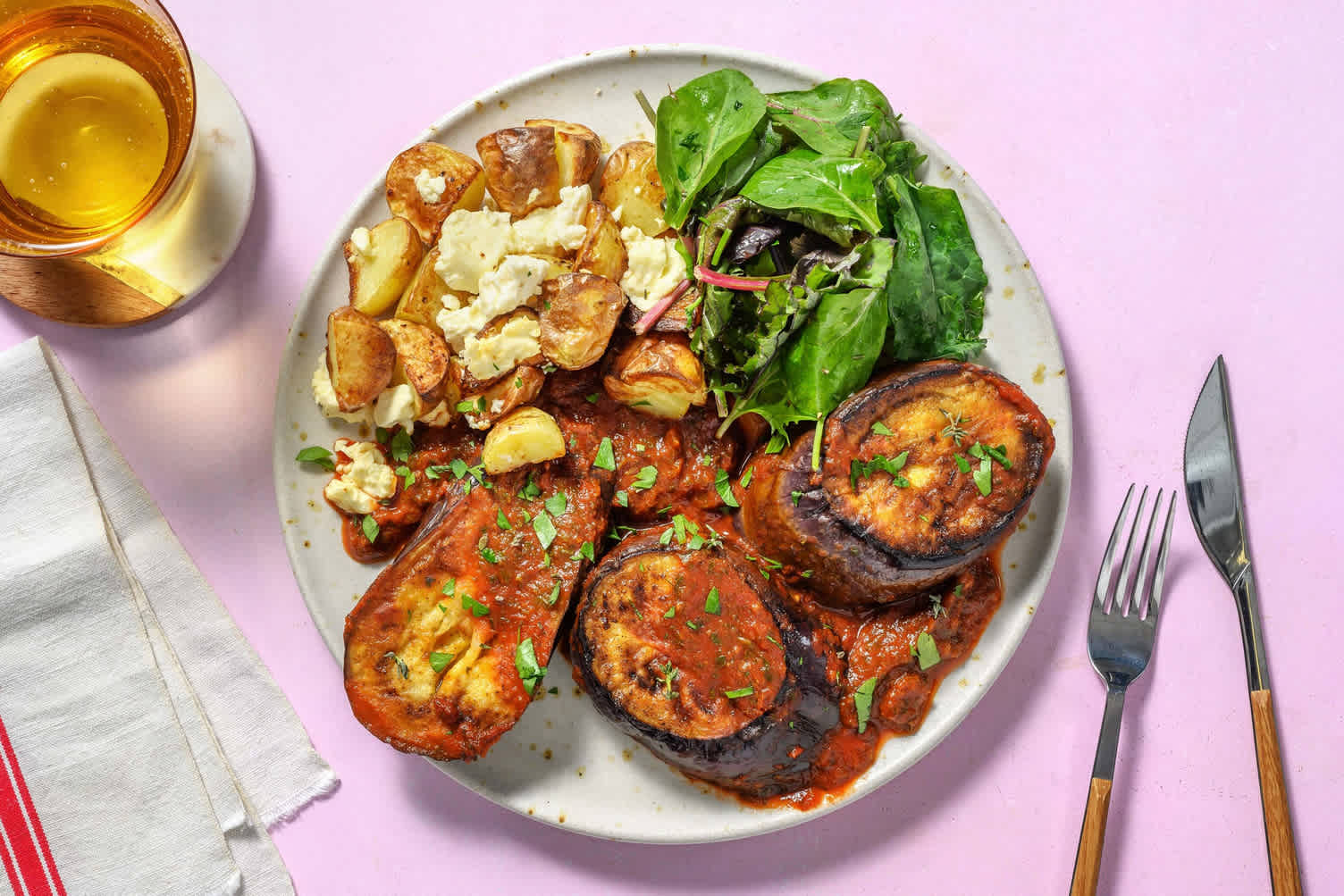 Geschmorte Auberginensteaks