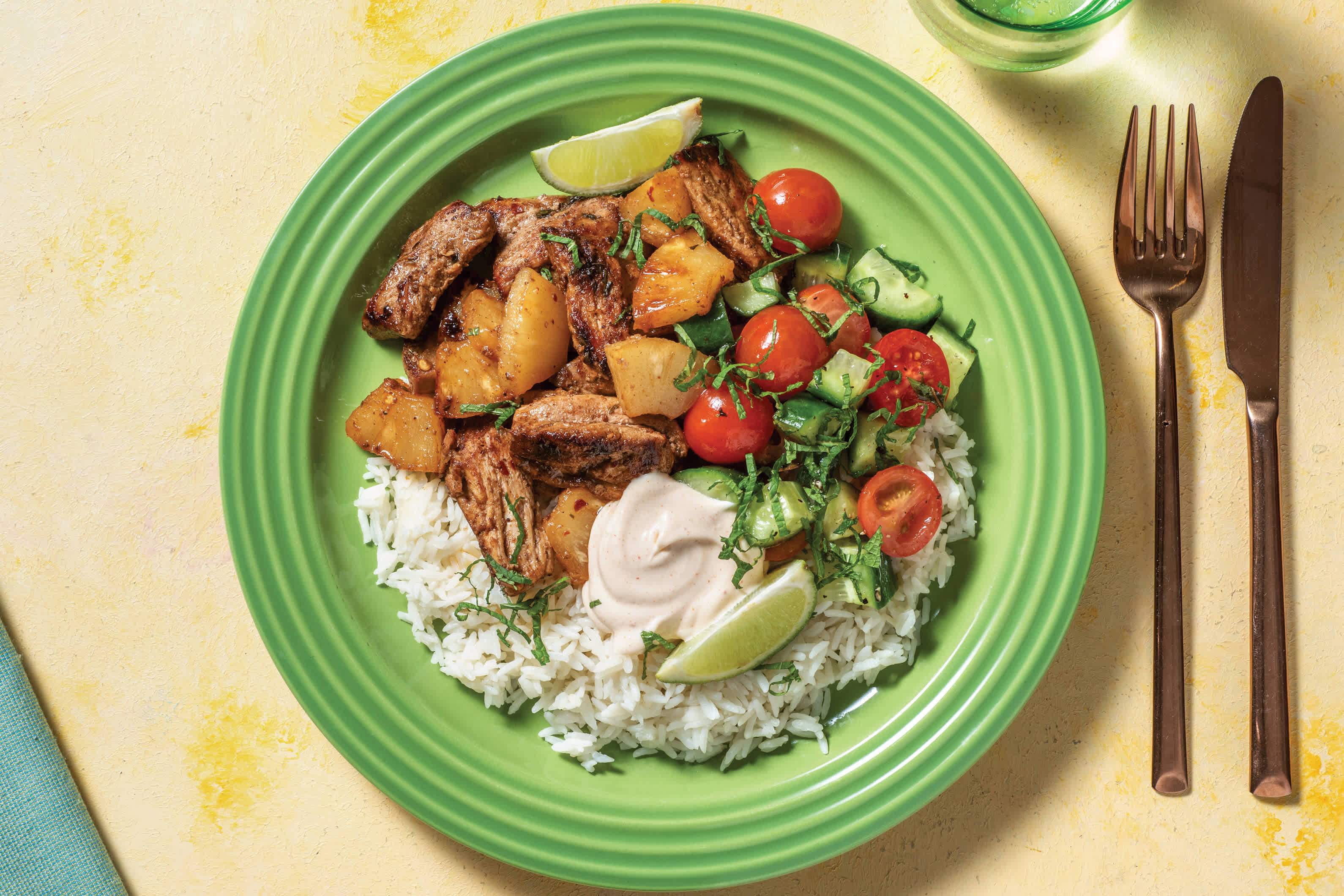 Caribbean Pork & Pineapple Rice Bowl with Salsa Cook Now! Recipe