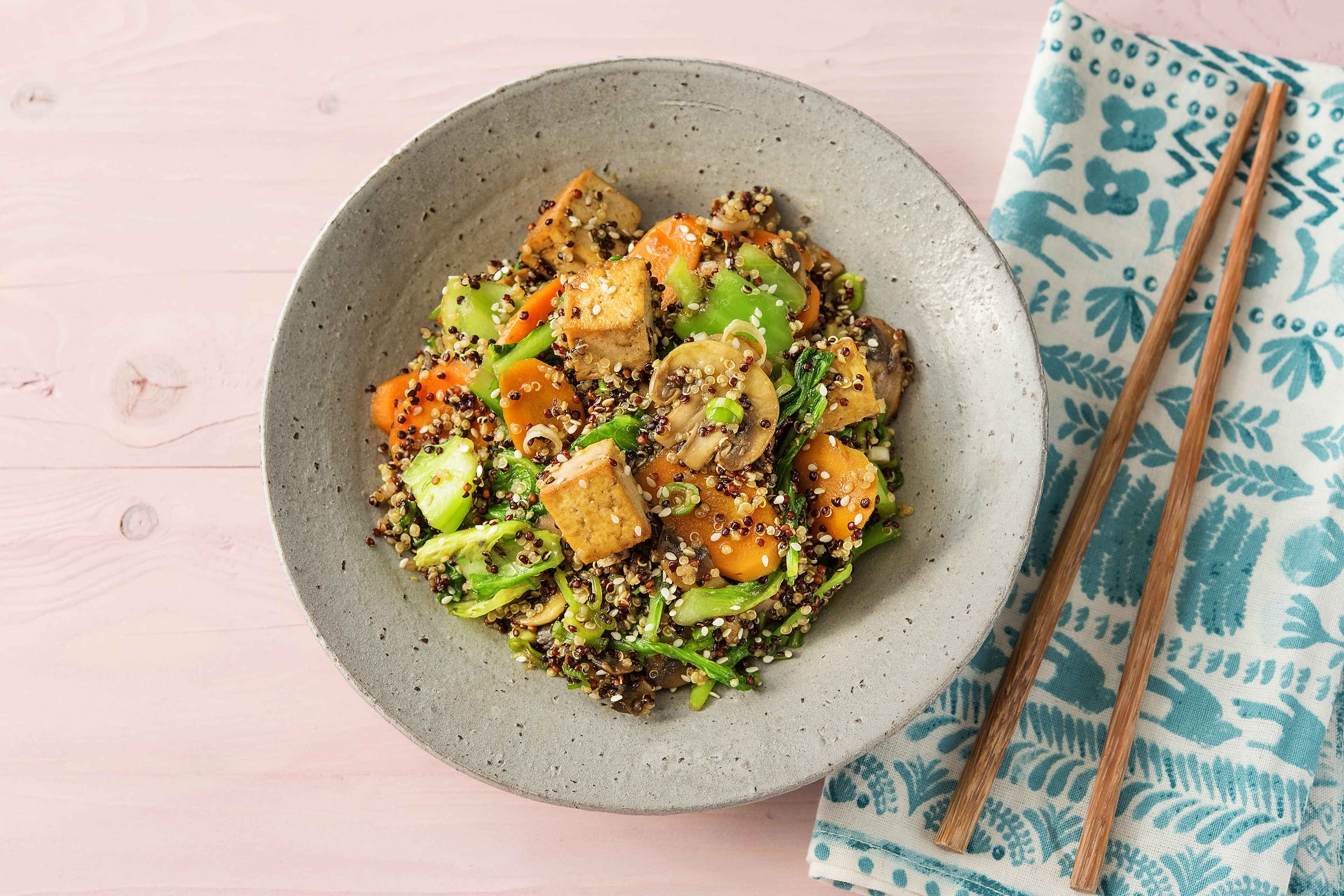 Mushroom, Tofu & Quinoa Bowl Recipe HelloFresh