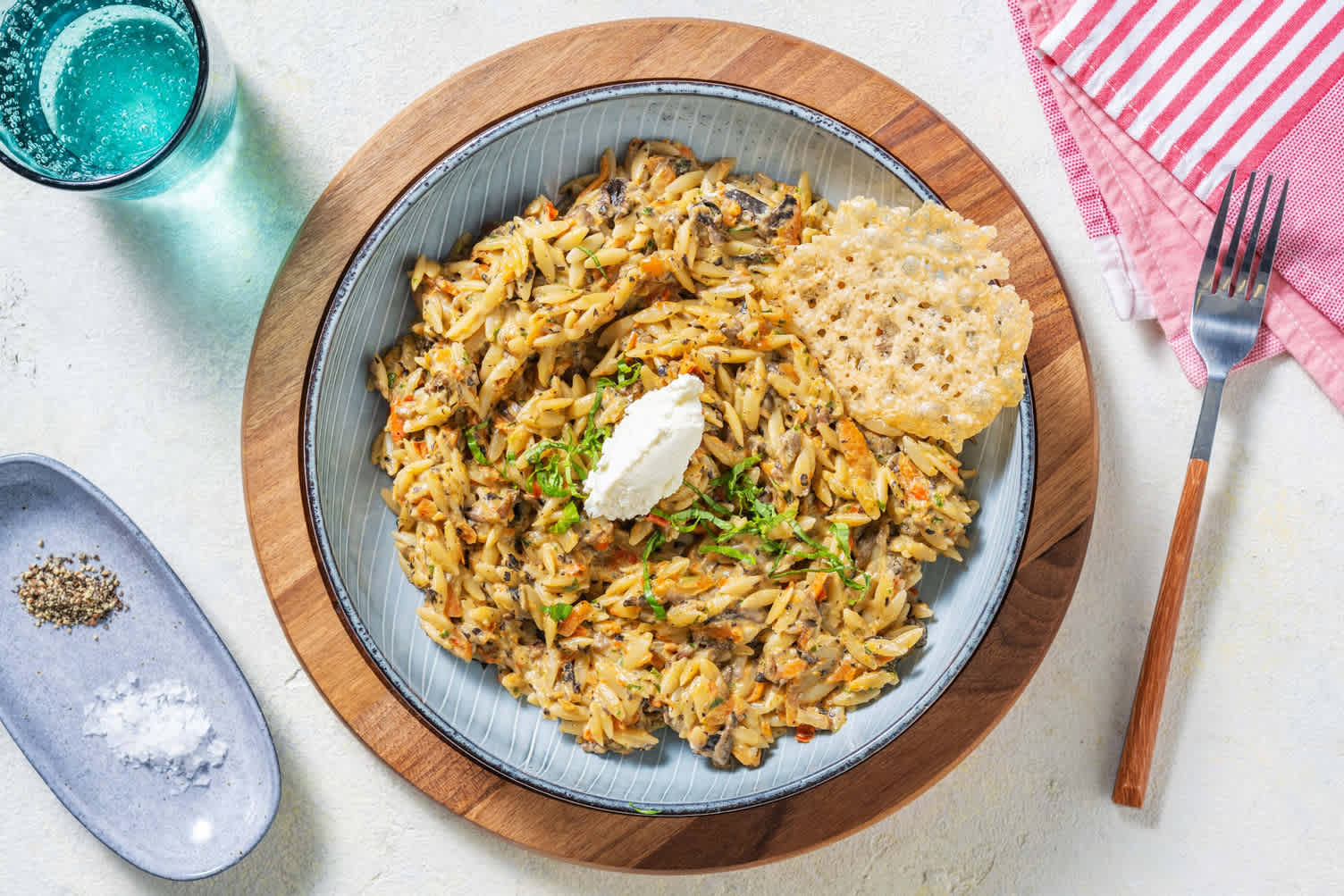 Orzo mit selbst gemachtem Calabrese Pesto