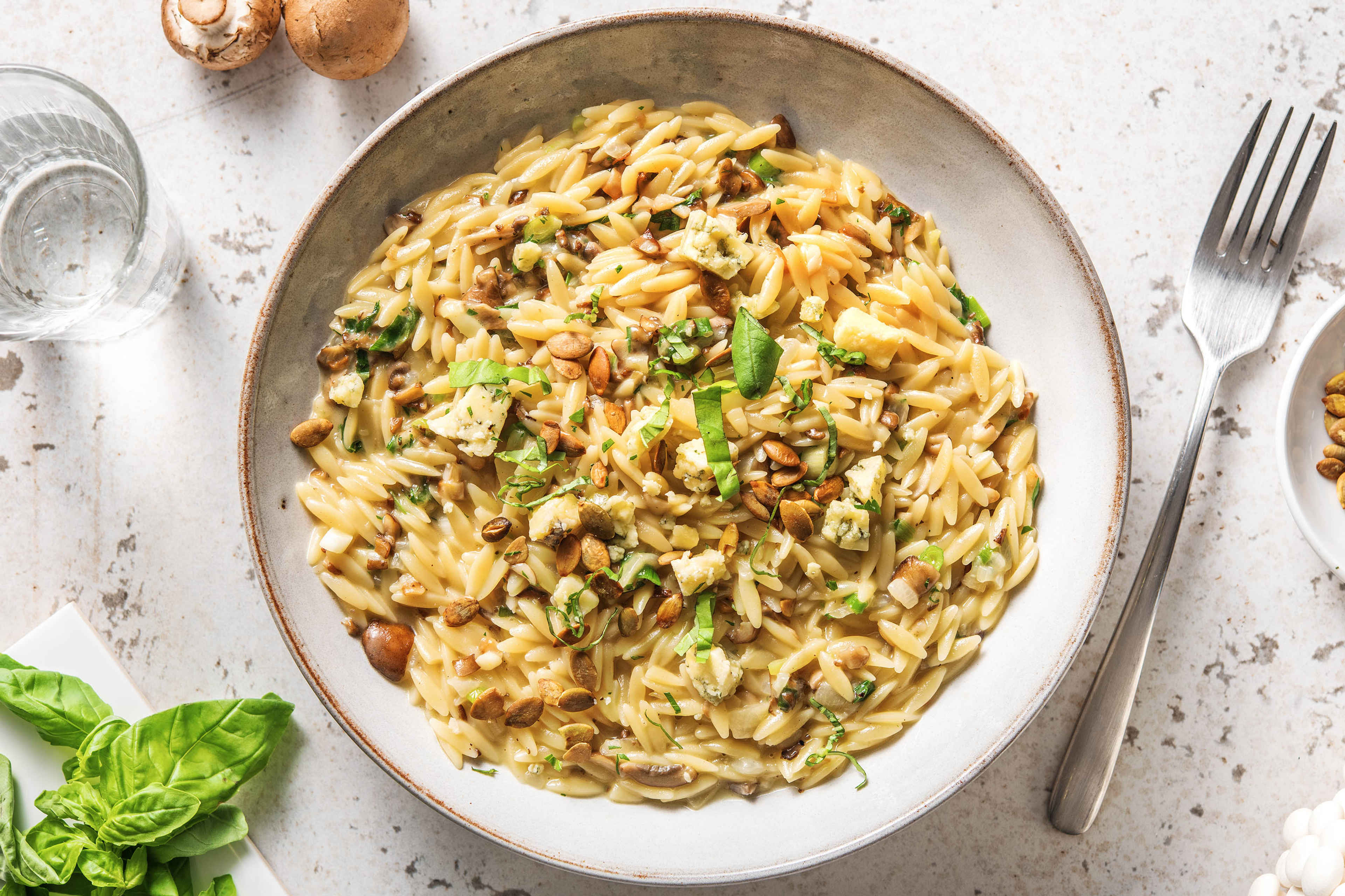 Paddenstoelenrisotto van orzo Recept HelloFresh