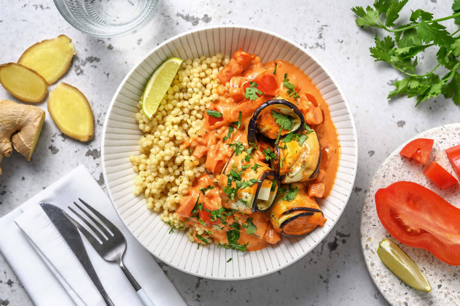 Auberginerolletjes met paneer Recept HelloFresh