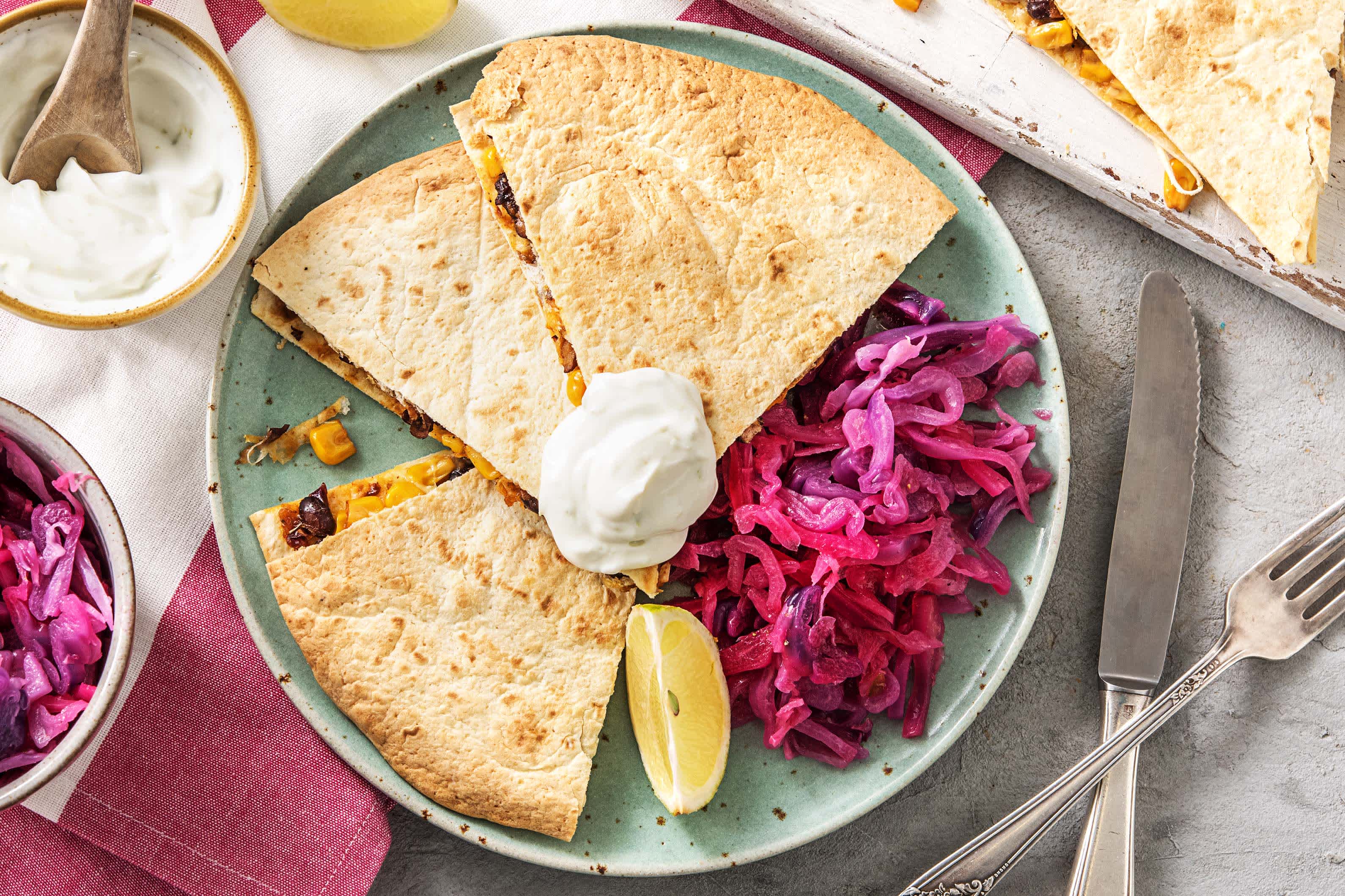 Schwarze-Bohnen-Quesadillas Rezept | HelloFresh