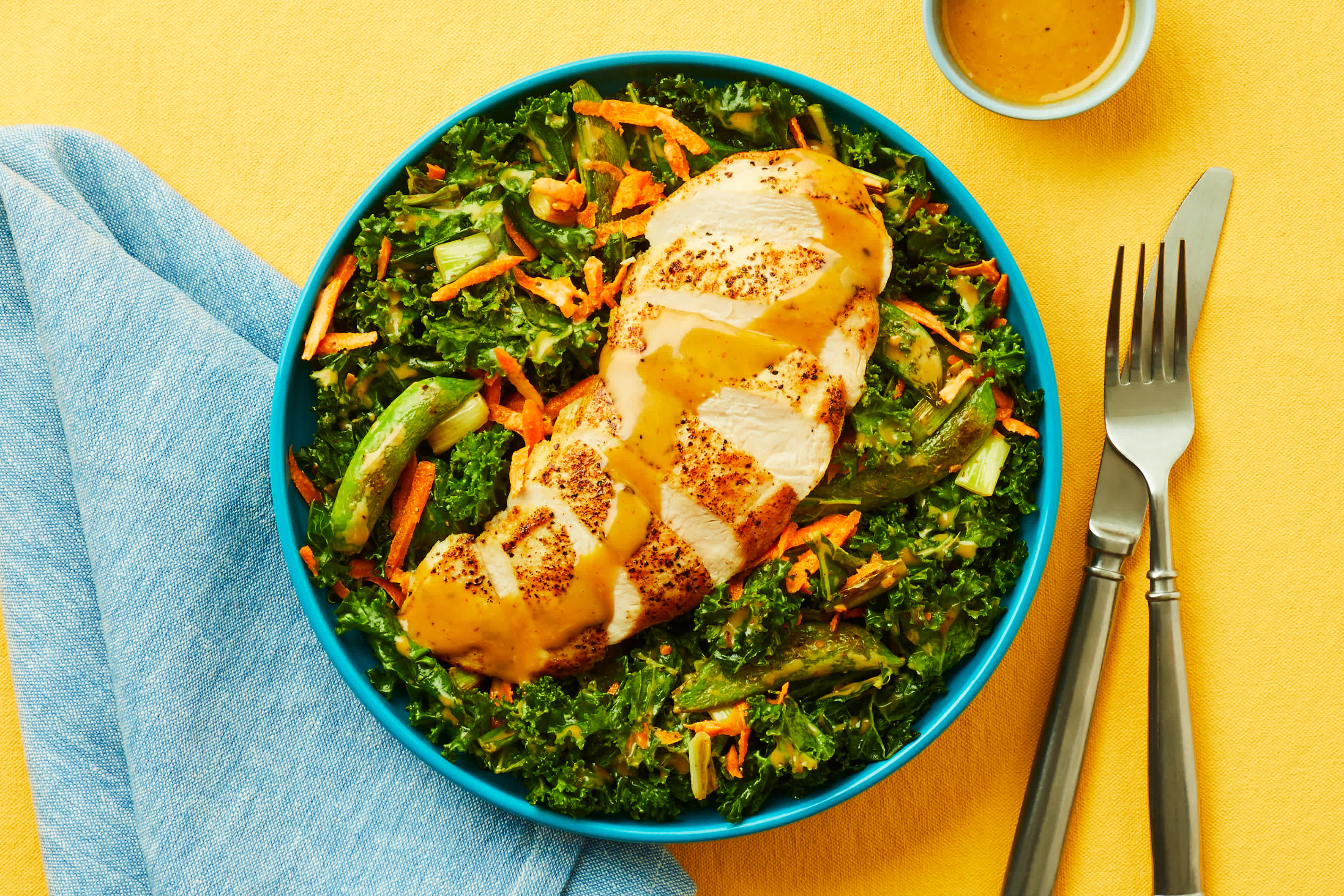SesameGarlic Chicken & Kale Salad Recipe HelloFresh