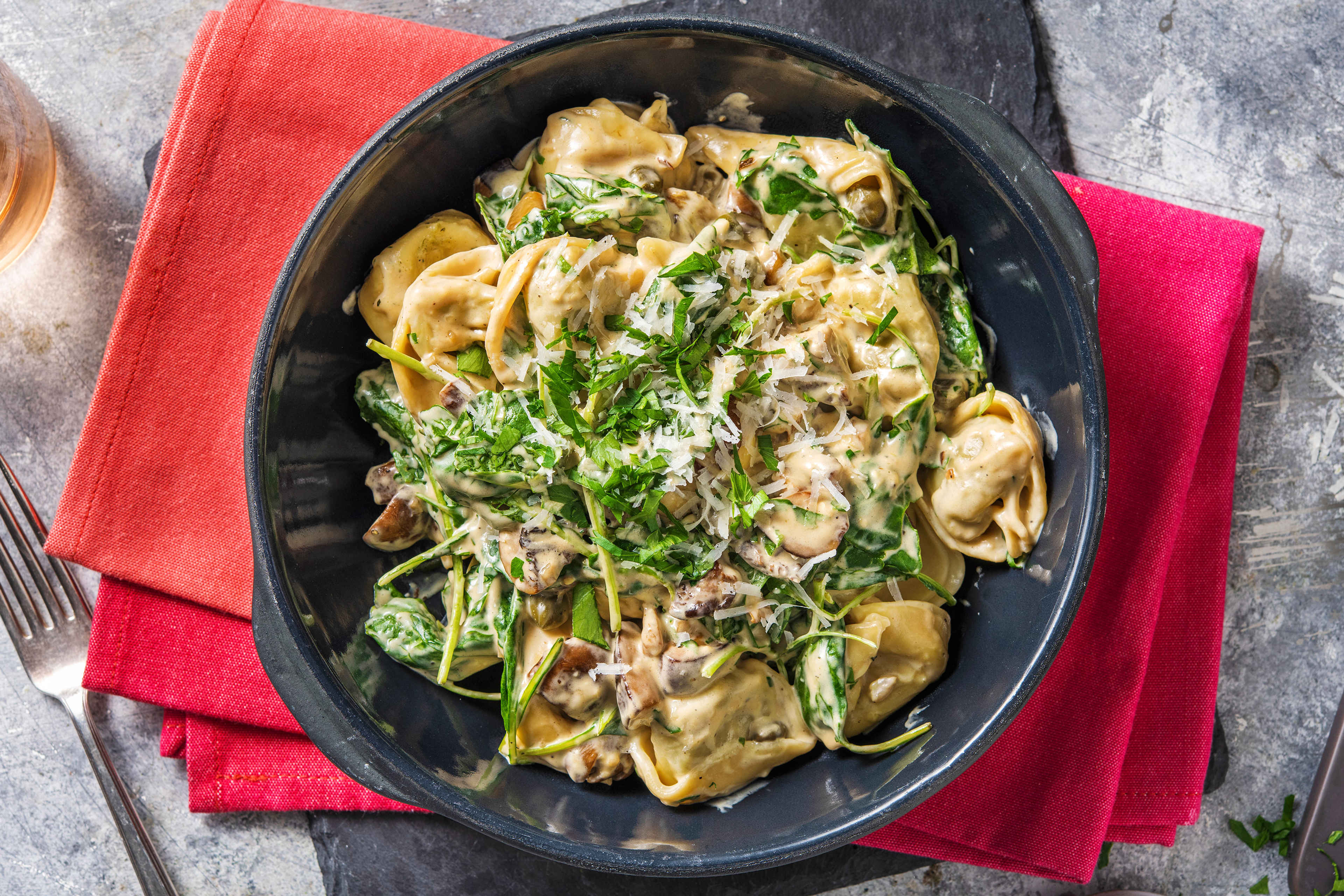 Warm Caesar Kale Pasta Recipe HelloFresh