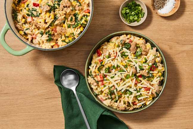 One-Pot Southwest-Style Turkey Orzotto