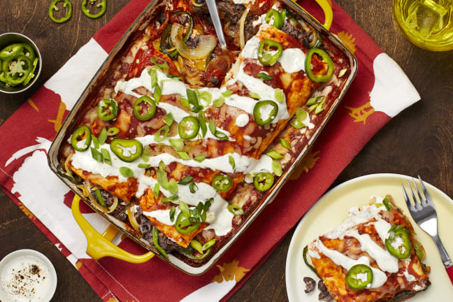 Cheesy Black Bean Enchiladas