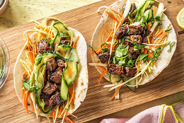 Wraps d’émincé de bœuf à la coréenne