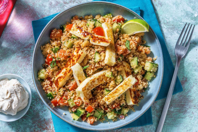 Couscoussalade met halloumi-frieten