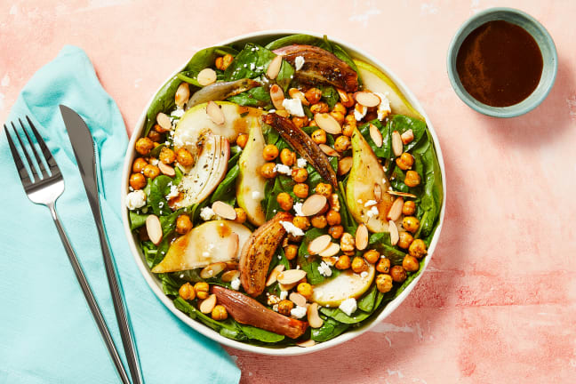 Beef & Chickpea Spinach Salad