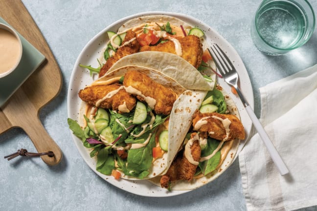 Crunchy Plant-Based Chick'n Tacos