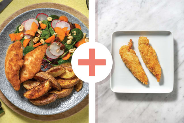 Double Plant-Based Crumbed Chick'n & Chermoula Wedges
