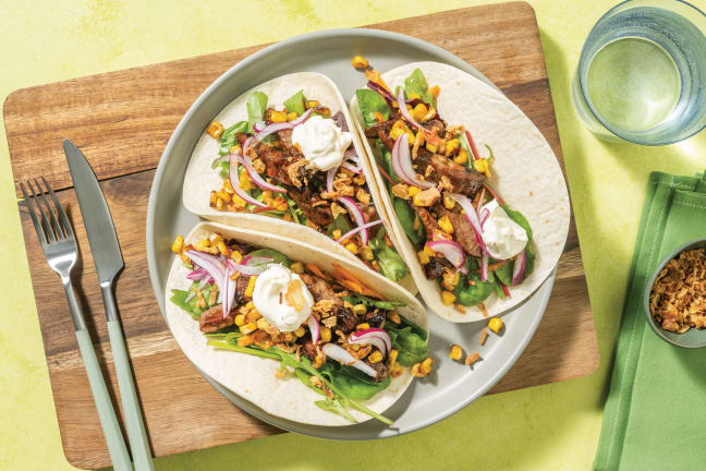 Asian-Style Beef Tacos & Pickled Onion