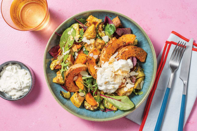 Roast Pumpkin Salad & Double Fetta Yoghurt