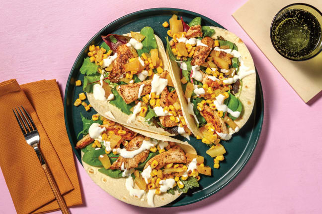 Quick Double Caribbean-Spiced Chicken Tacos