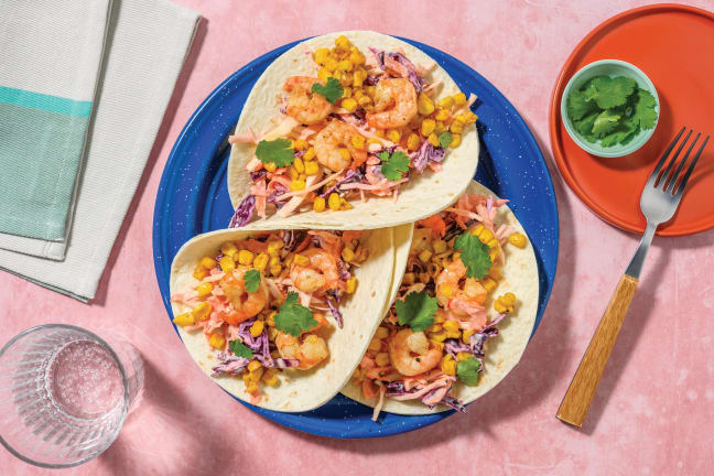 Double Baja-Style Prawn Tacos