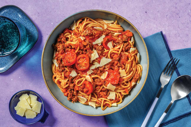 Easy Beef & Cherry Tomato Spaghetti