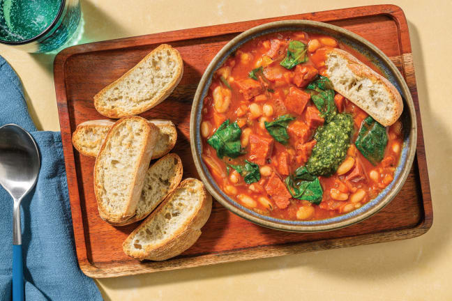 One-Pot Chicken, Chorizo & Cannellini Bean Soup