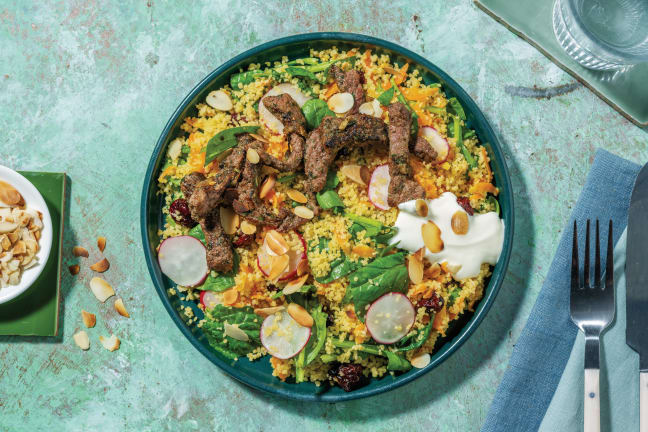 Quick Spiced Beef & Currant Couscous