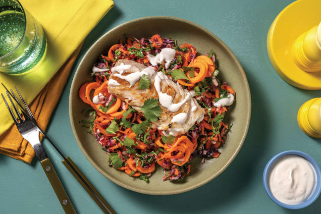 Quick Mumbai-Spiced Chicken & Carrot Noodle Salad