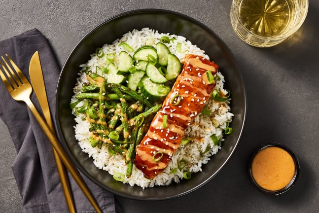 Soy-Glazed Salmon with Rice