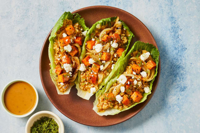 Harissa Sweet Potato Lettuce Wraps