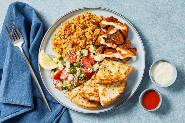 Crispy Falafel with Pistachio Couscous