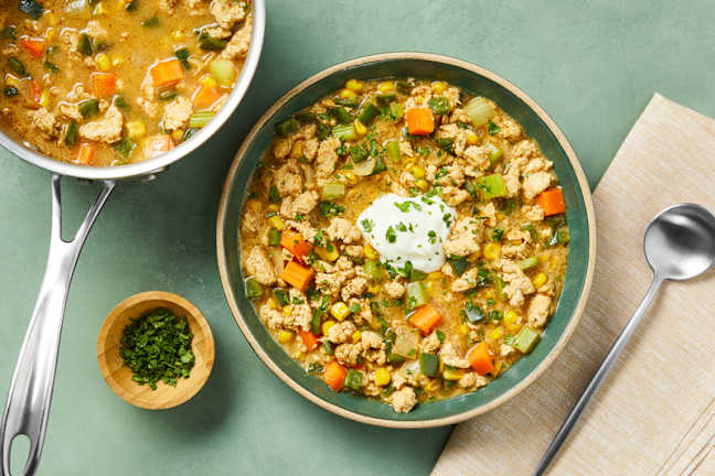 Tout-en-un : Chili vert au poulet