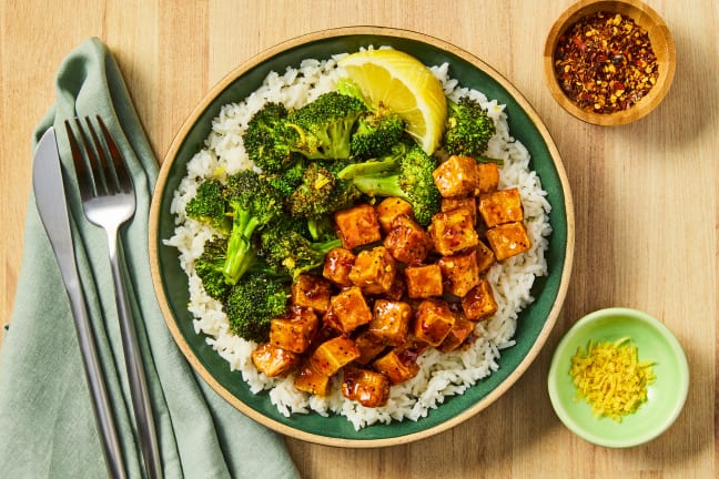 Vegan Spicy Lemon Maple Tofu