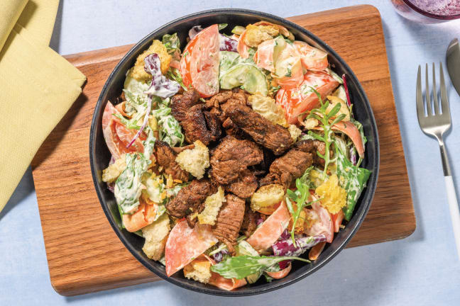 Double Peri-Peri Beef Salad & Herby Dressing