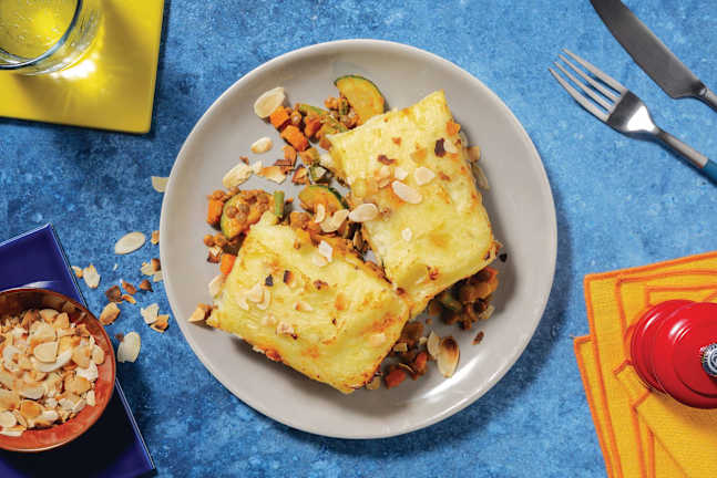 Moroccan Lentil & Loaded Veggie Pie
