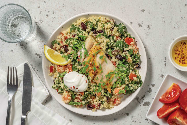 Barramundi & Zesty Olive Couscous Salad