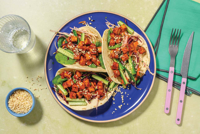 Sticky Asian Tofu Tacos