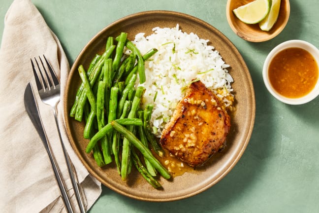 Miso Peach Pork Chops