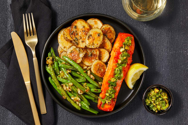 Trout with Pistachio-Scallion Gremolata