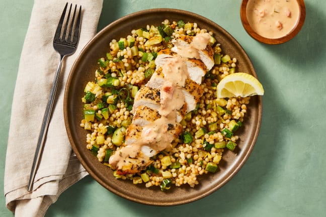 Chicken Thyme with Zucchini Couscous