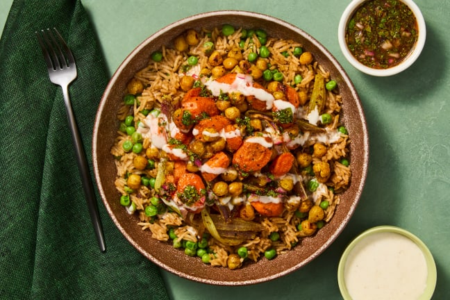 Vegan Curried Roasted Chickpea Bowls 