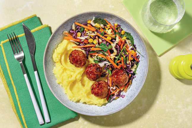 BBQ-Glazed Beef & Pork Meatballs