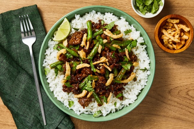 Sweet Chili Beef & Green Bean Bowls