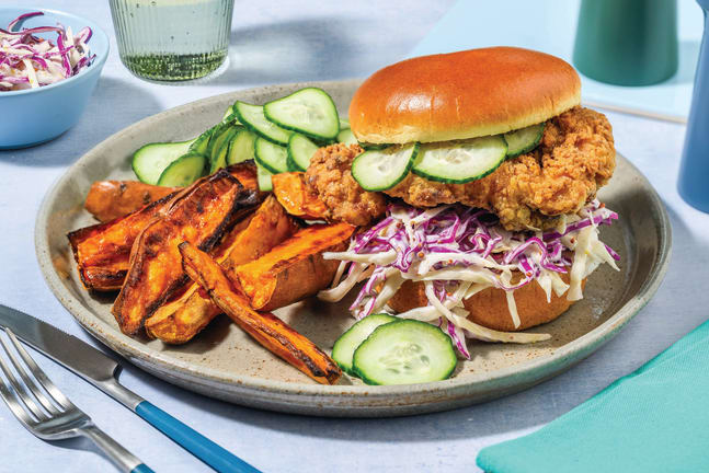DIY Southern Fried Chicken Burger