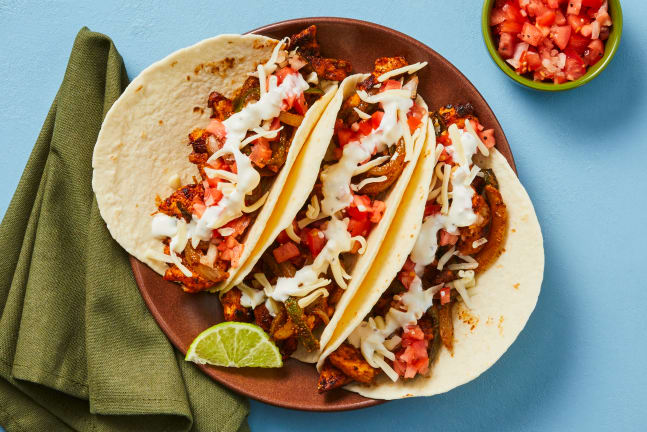 One-Pan Cheesy Chicken & Pepper Fajitas