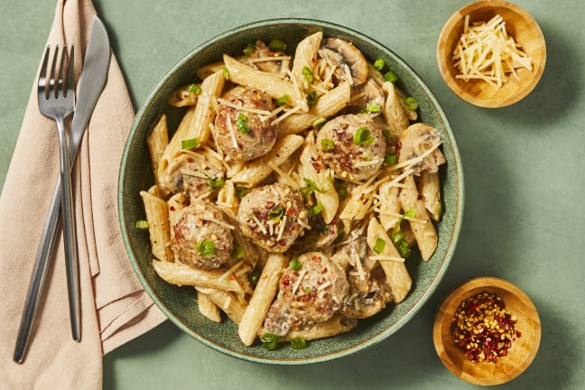 Penne with Pork Meatballs
