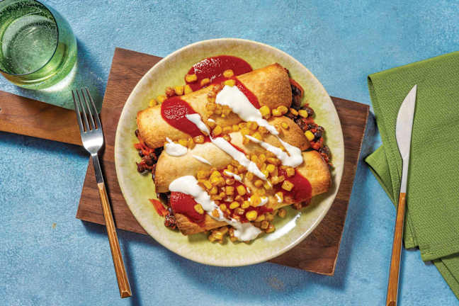 Mexican-Spiced Black Bean & Veg Taquitos