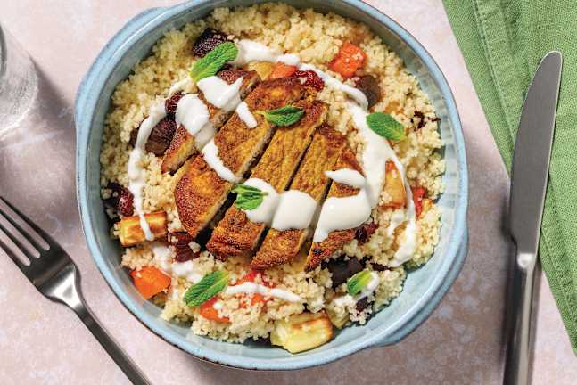 Chermoula Pork & Roast Veggie Couscous
