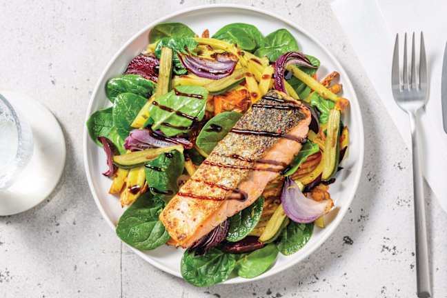 Salmon & Sunny Veggie Toss