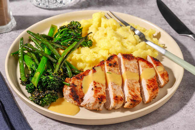 Nan's Pork Steaks & Honey Mustard Sauce