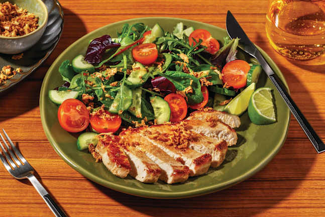 Pork Steak & Zingy Cherry Tomato Salad