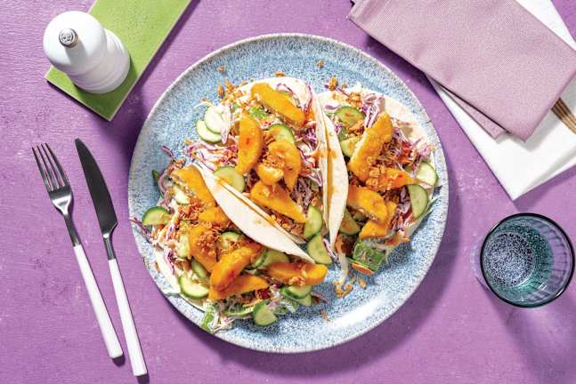 Asian Plant-Based Crumbed Chick'n Tacos
