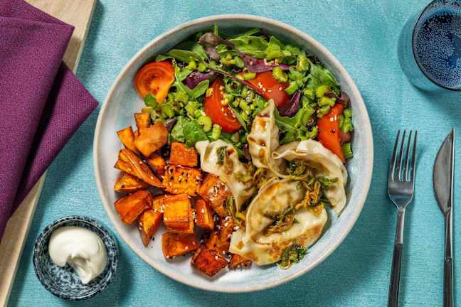 Veggie Gyoza & Japanese Salad 